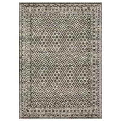 Style Haven Cadiz Faded Diamond Panel Grey/Beige Area Rug