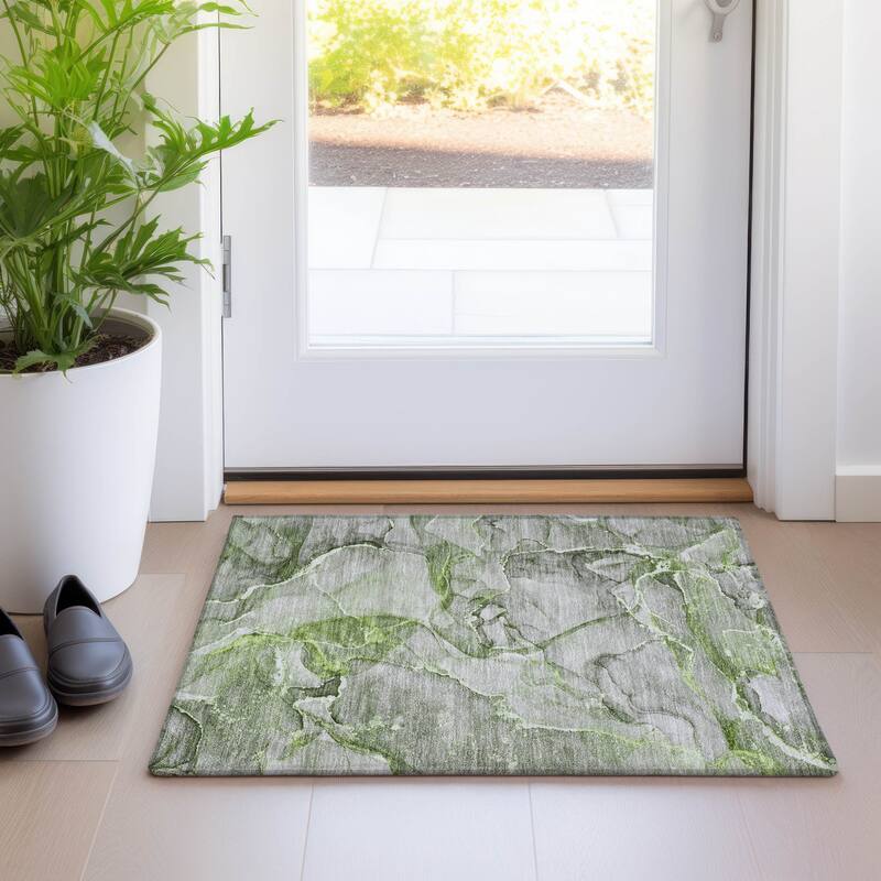 Allus Artistic Abstract Weather Resistant Classic Meets Modern Outdoor Rug