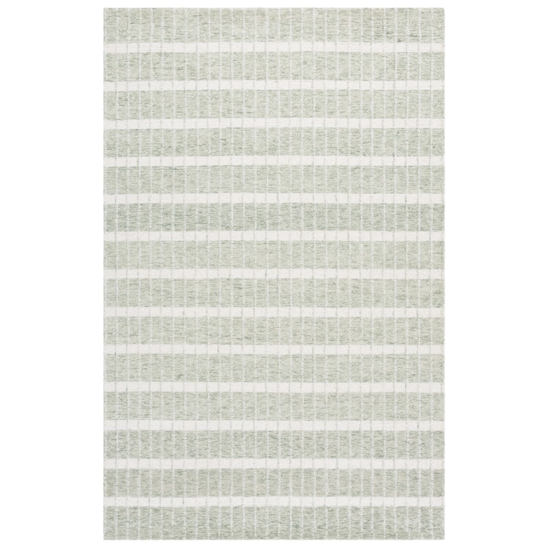 SAFAVIEH Handmade Genre Poliana Wool Rug - 5' x 8' - Green/Ivory