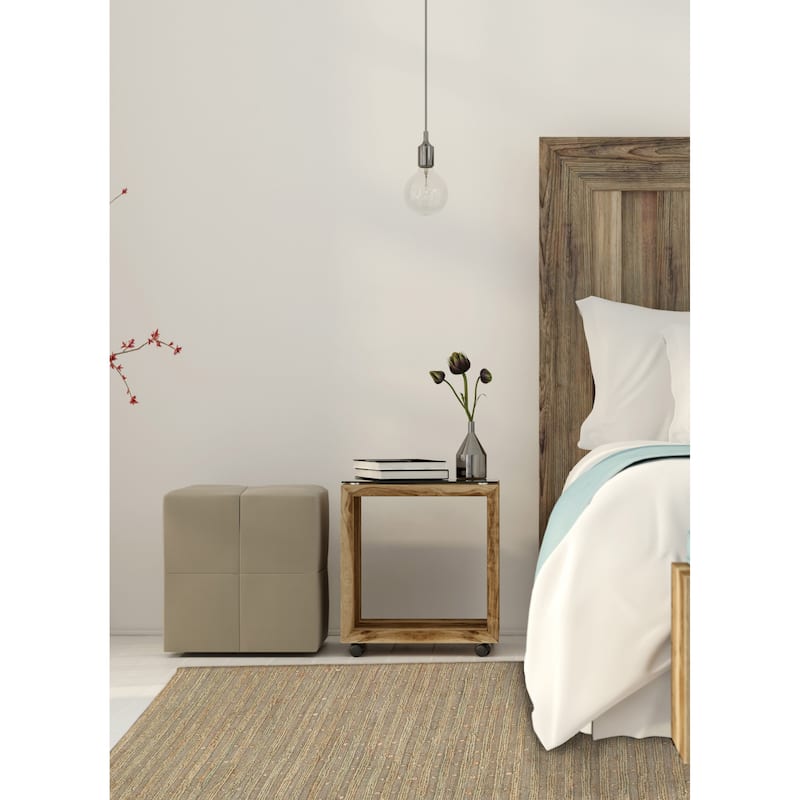 ECARPETGALLERY Braided Weave Palas Denizli Green Jute Rug - 5'2 x 7'11