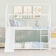 preview thumbnail 5 of 3, White Twin over Twin Metal Kids Bunk House Bed with Slide