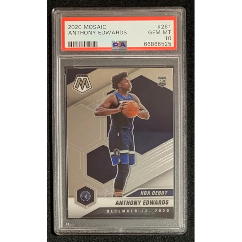 Anthony Edwards 2020 Panini Mosaic Basketball Rookie Card #261 Graded PSA 10 - 8'6" x 11'6"