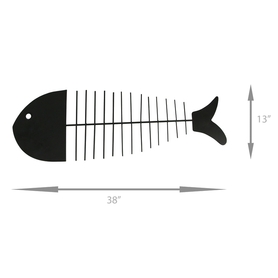 Shop Black Metal Art Robust Fish Bones Rustic Coastal Wall Decor