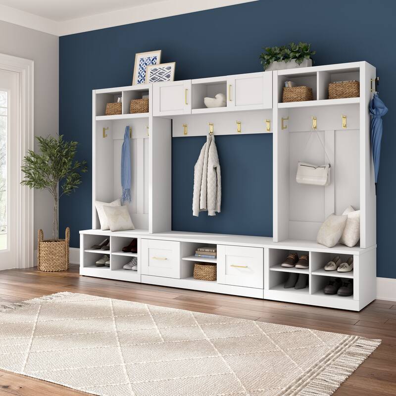 Hampton Heights 48W Shoe Bench with Doors by Bush Furniture