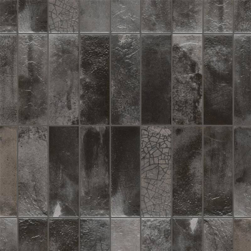 Merola Tile Kings Raku Black 7-7/8" x 15 3/4" Ceramic Wall Tile