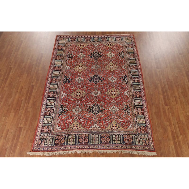 Mahal Persian Antique Rug Hand-Knotted Wool Carpet - 7'4"x 10'3"