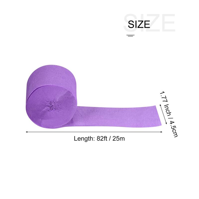 3pcs Crepe Paper Streamer Decoration 82ft Long 1.77 Inch Wide