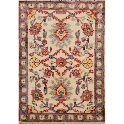 Floral Kazak Oriental Foyer Rug Hand-Knotted Wool Carpet - 2'0" x 3'0"