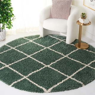 SAFAVIEH Hudson Shag Estella Diamond Trellis 2-inch Thick Rug