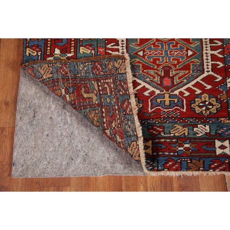 Vegetable Dye Antique Heriz Serapi Persian Runner Wool Carpet - 3'5" x 10'4"