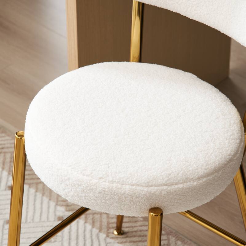 Fabric Upholstered Bar Stools Set of 2, Counter Height Bar Stools with Back, Kitchen Island Chairs with Metal Legs