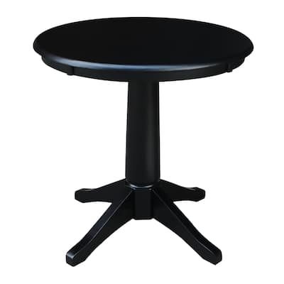 30" Round Top Pedestal Dining Table - Black