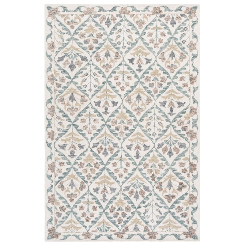 SAFAVIEH Handmade Metro Nechama Wool Rug - 6' Square - Ivory/Grey