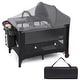 preview thumbnail 1 of 18, Babyjoy Baby Bassinet Bedside Crib with Changing Table Mattress - See Details Grey