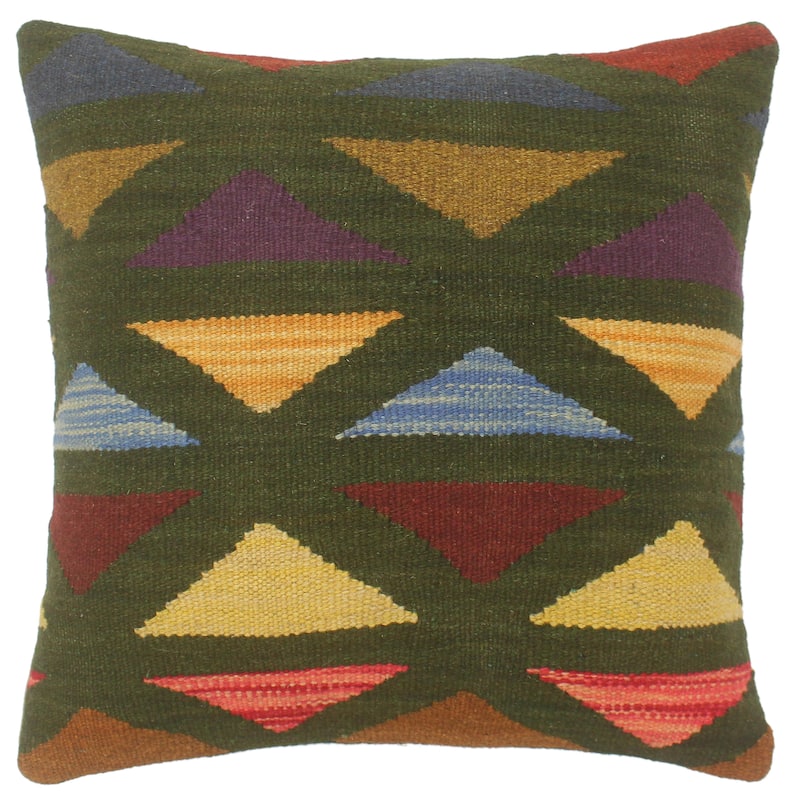 Turkish Shabby Chic Gibbons Hand Woven Kilim Pillow
