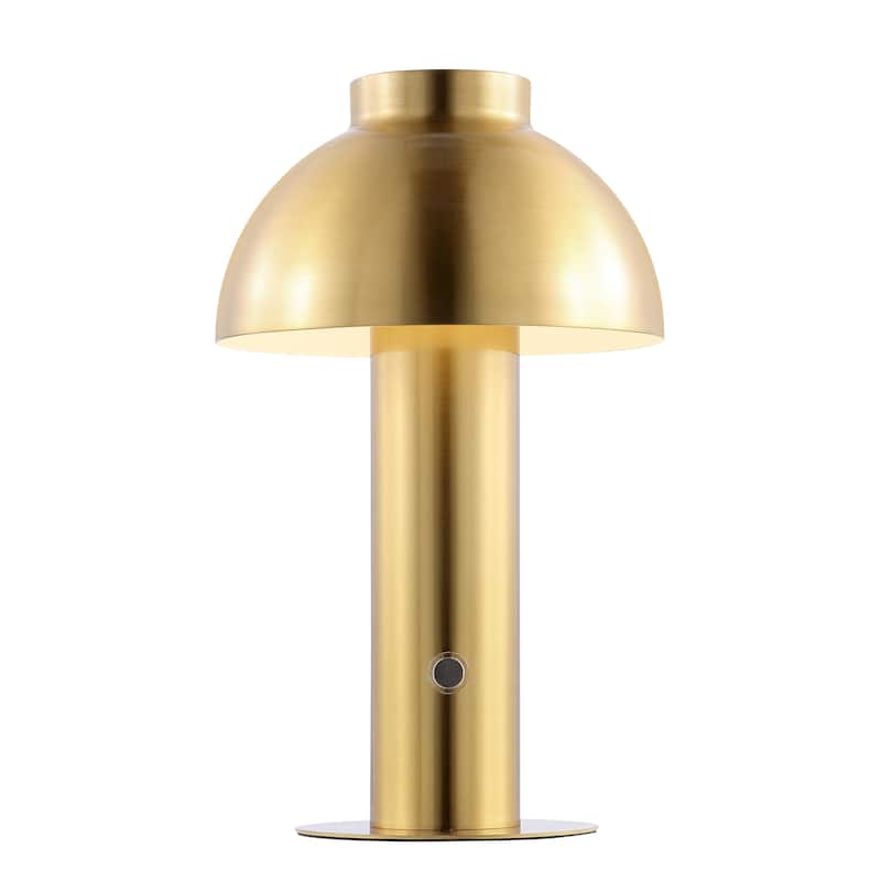 SAFAVIEH Lighting Raiza Rechargeable LED Table - 7" W x 7" D x 12" H - 7Wx7Dx12H - Brass Gold