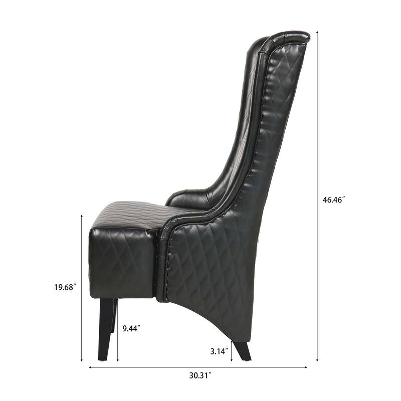 Black 23.03" High Back Accent Chair with Solid Frame