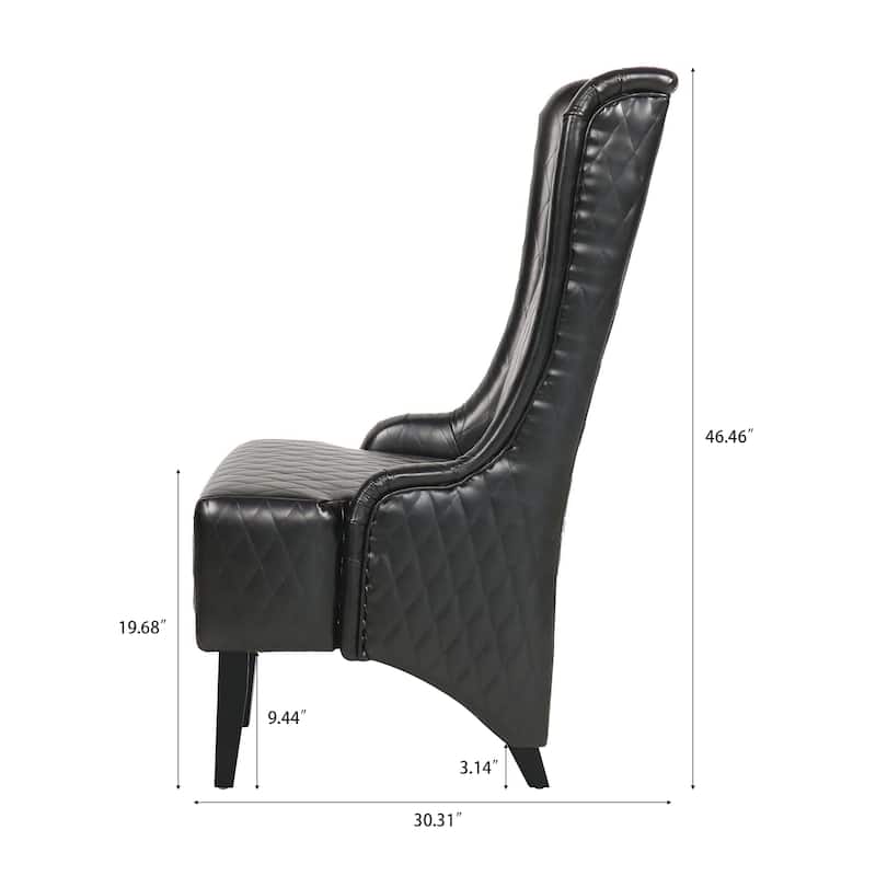 Modern 23.03" High Back Upholstered Accent Chair with Solid Wood Frame