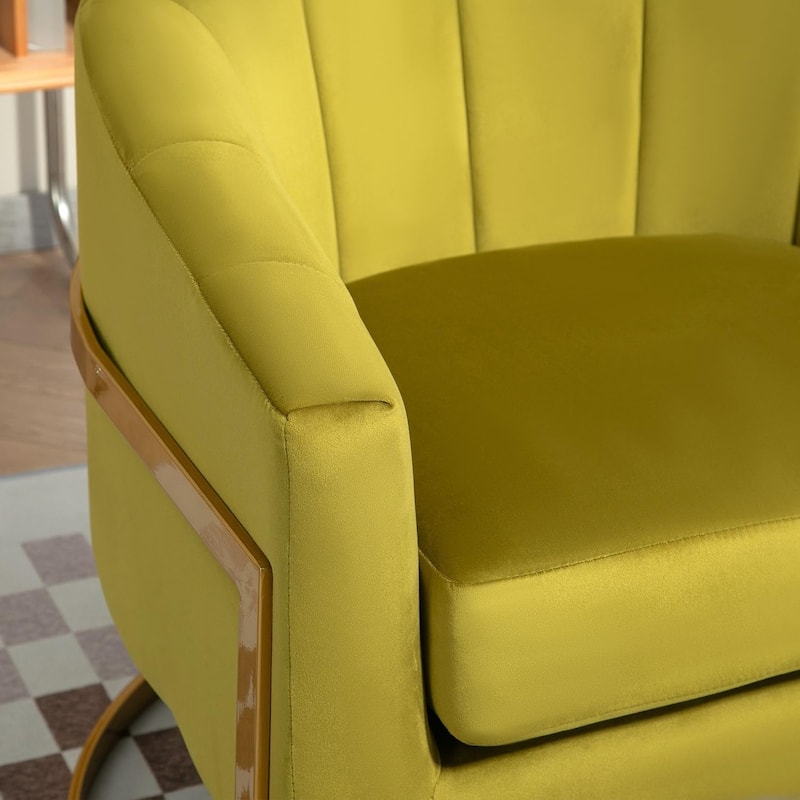 Modern Accent Armchair Luxury Gold Frame and Multi-colored Velvet Material Infuse Elegant Flair