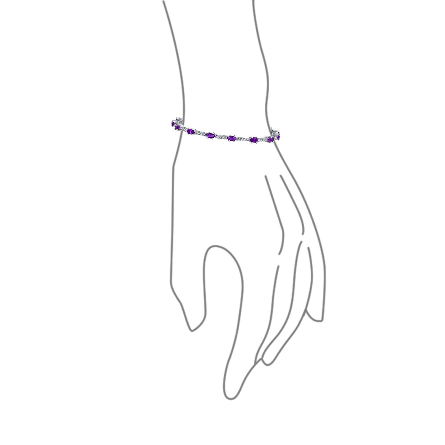 Purple White Alternating CZ Bar Tennis Bracelet For Women Simulated Amethyst Cubic Zirconia 925 Sterling Silver 7 In Purple White Alternating CZ Bar Tennis Bracelet For Women Simulated Amethyst Cubic Zirconia 925 Sterling Silver 7 In
