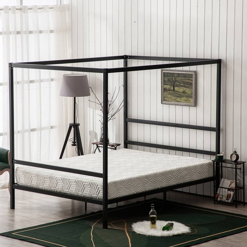 Black Mosquito Net Bed - Queen