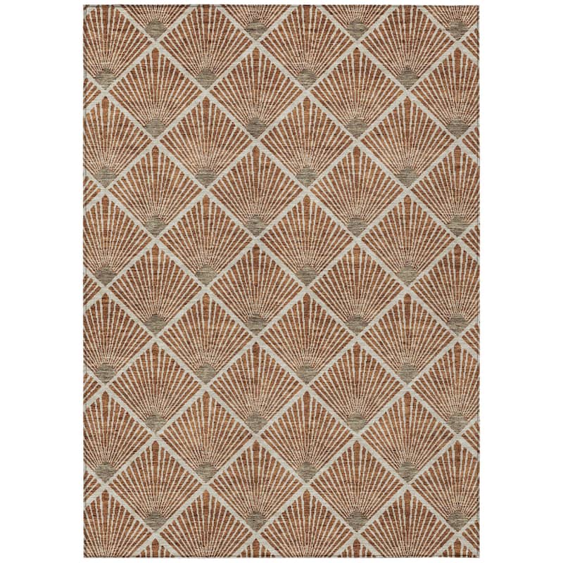 HomeRoots Geometric Transitional Rectangle Outdoor Rug
