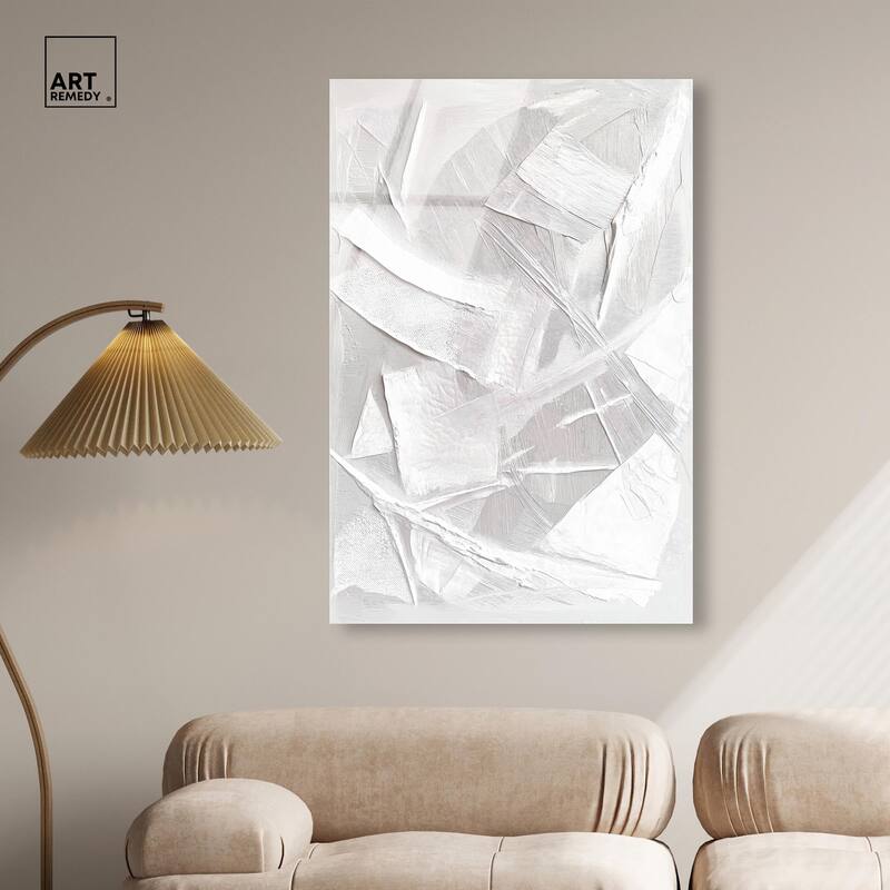 Thick White Texture II Acrylic by Art Remedy, Ready to Hang