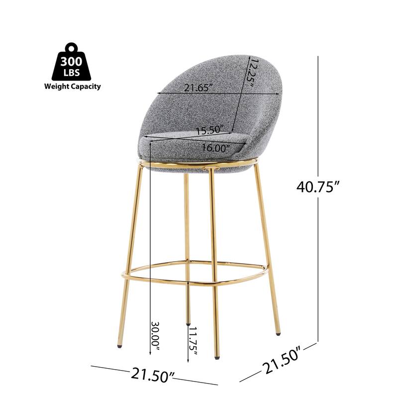 Rio Claro Indoor Metal Upholstered Barstool