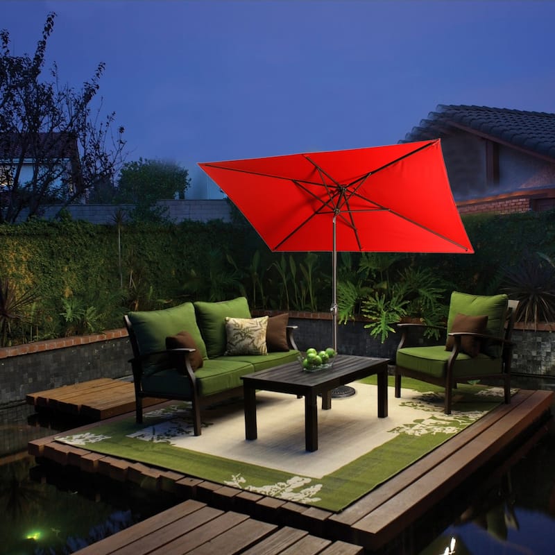 10 ft. Aluminum Rectanglar Market Patio Umbrella without Base