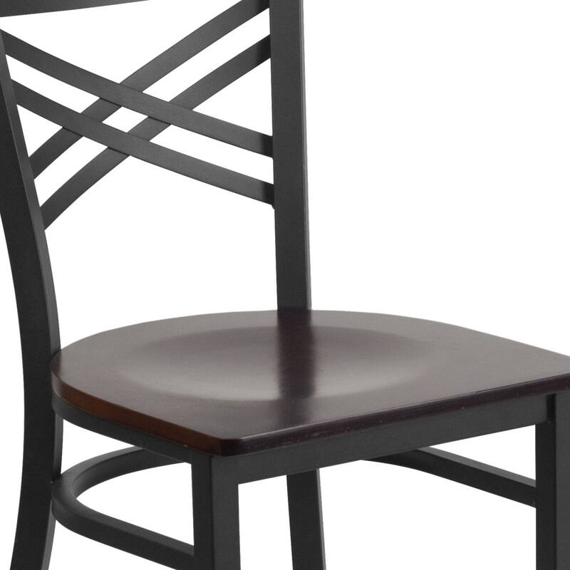 Steel X-back Restaurant Chair (Set of 2) - 16.5"W x 17"D x 32.25"H