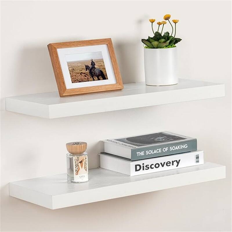  Floating Shelves for Wall - 9"D x 24"W x 1.5"H - White