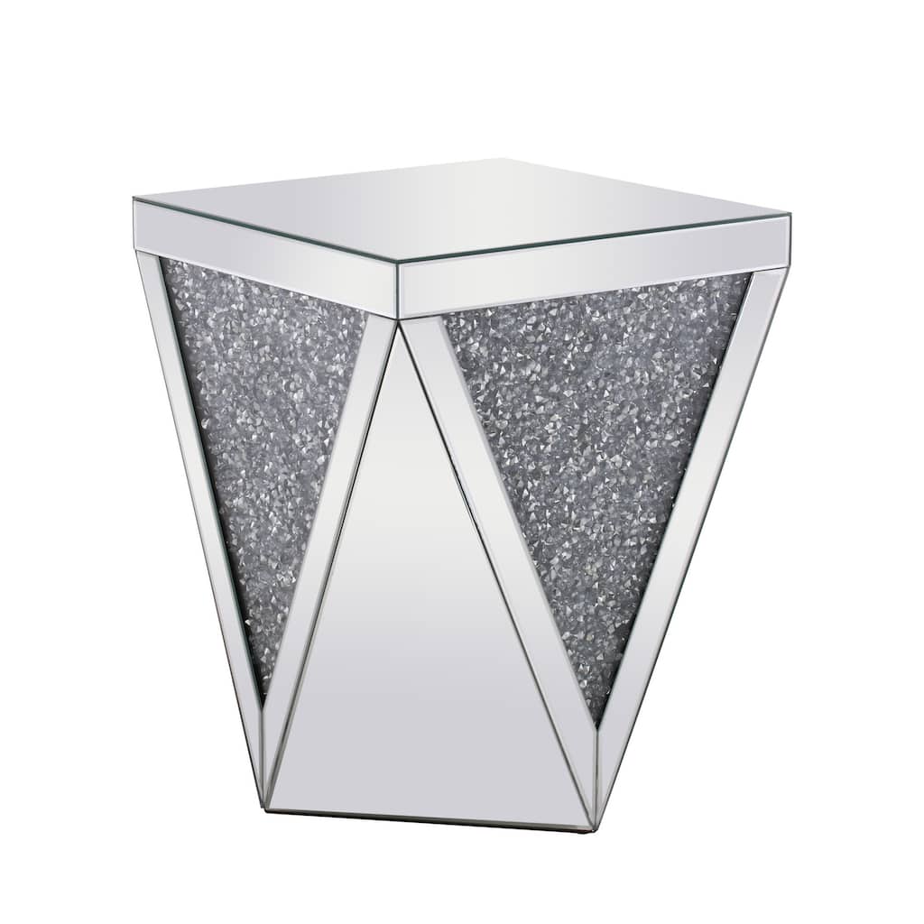 Elegant Lighting Modern 18 1/2 Inch Wide Square Mirrored Crystal End