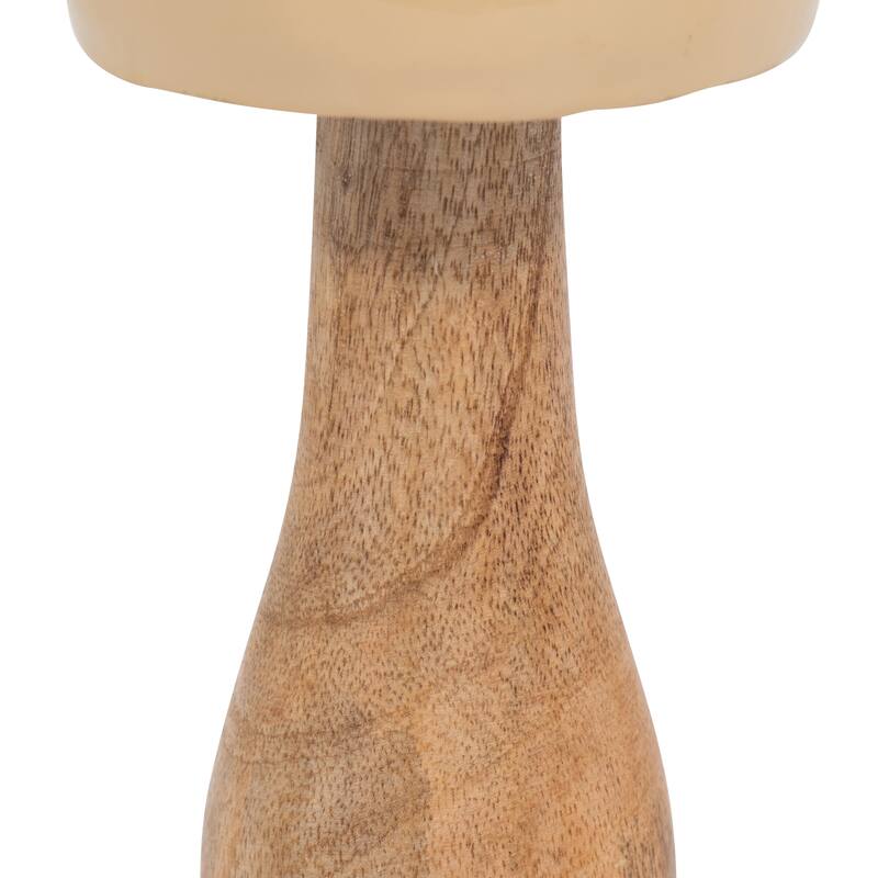 Sagebrook Home Wood, Coned Mushroom, Novelty, Two Tone, Decoration for Interior Design