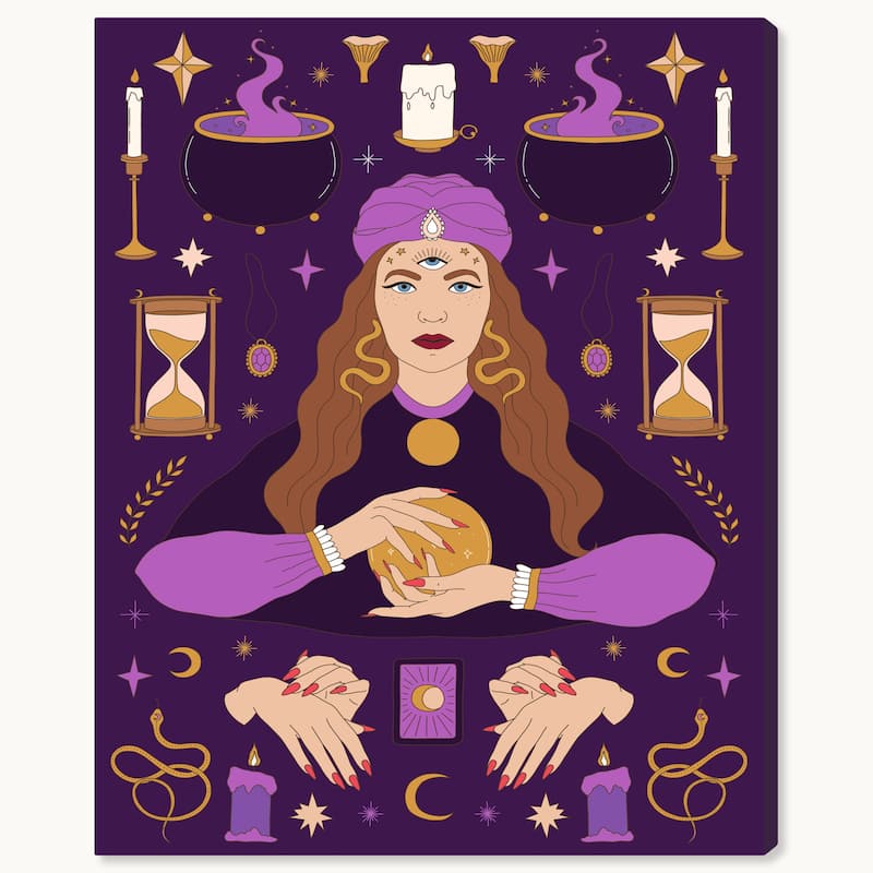 Wynwood Studio Canvas Entertainment and Hobbies Gipsy s Premonitions Purple Modern & Contemporary Wall Art Canvas Print