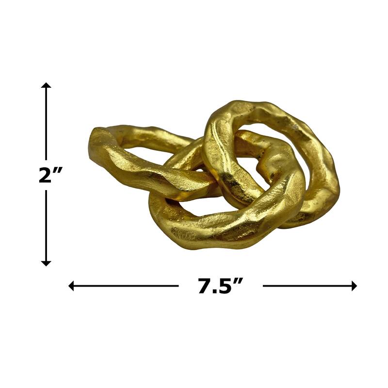 Decorative Handmade Aluminum Modern Chain Sculpture in Gold