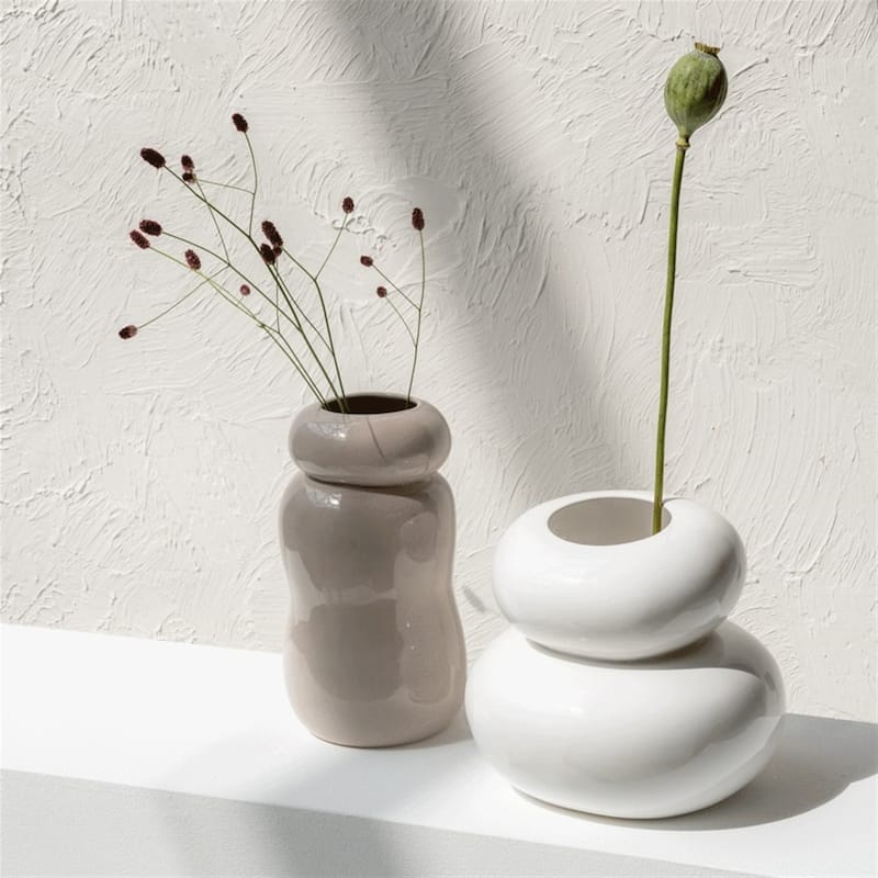 Vase Pebbles Gray Morn- ST - Graymorn