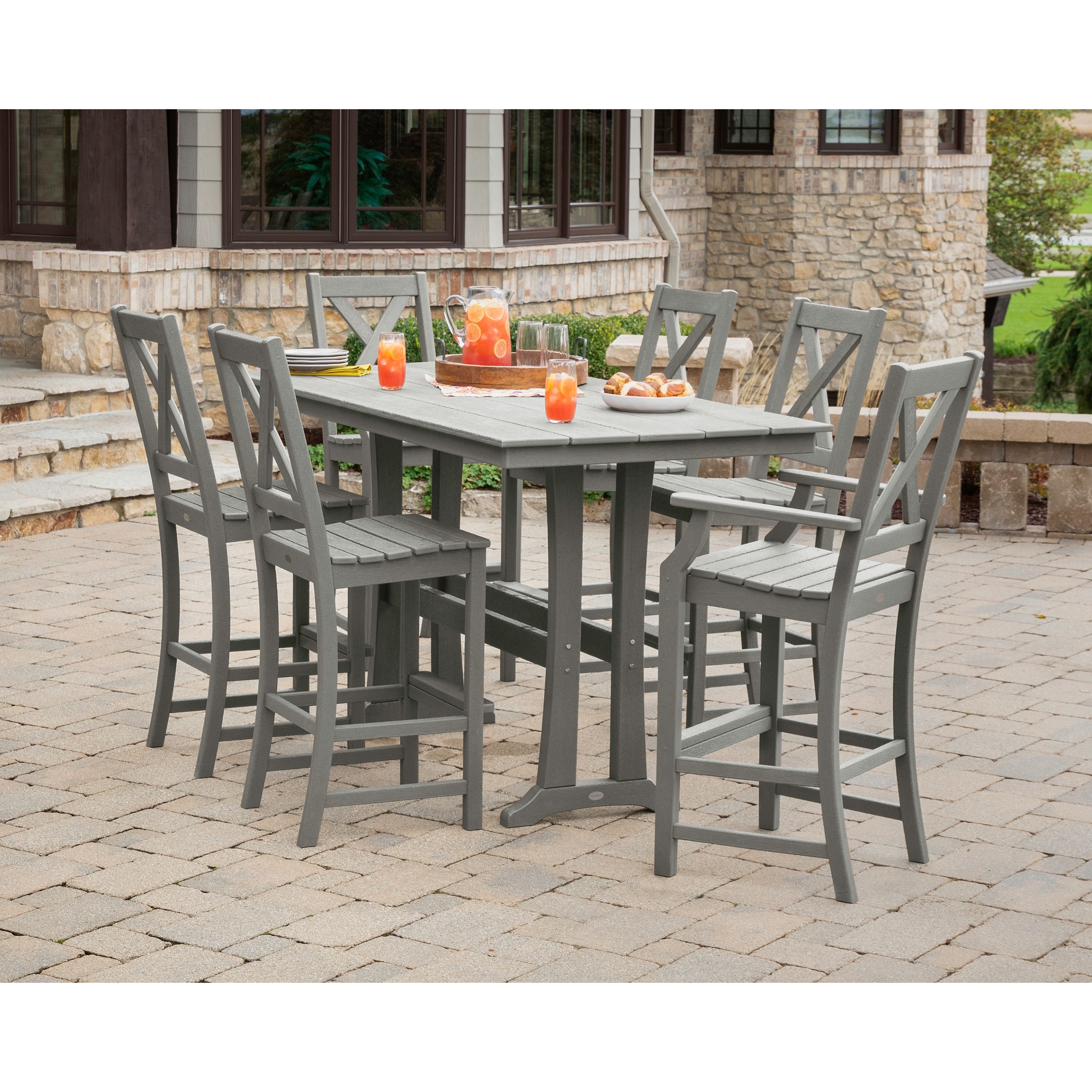 POLYWOOD Braxton 7 Piece Farmhouse Bar Set Bed Bath Beyond
