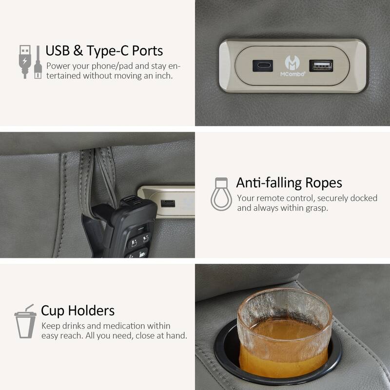 MCombo 180° Lay Flat Power Lift Recliner Chair for Elderly, Dual Motor Lift Chair with Full-Body Heating for Sleeping