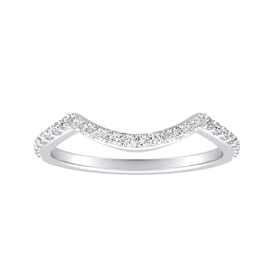 Auriya 1/6ctw Curved Diamond Wedding Band 14k Gold