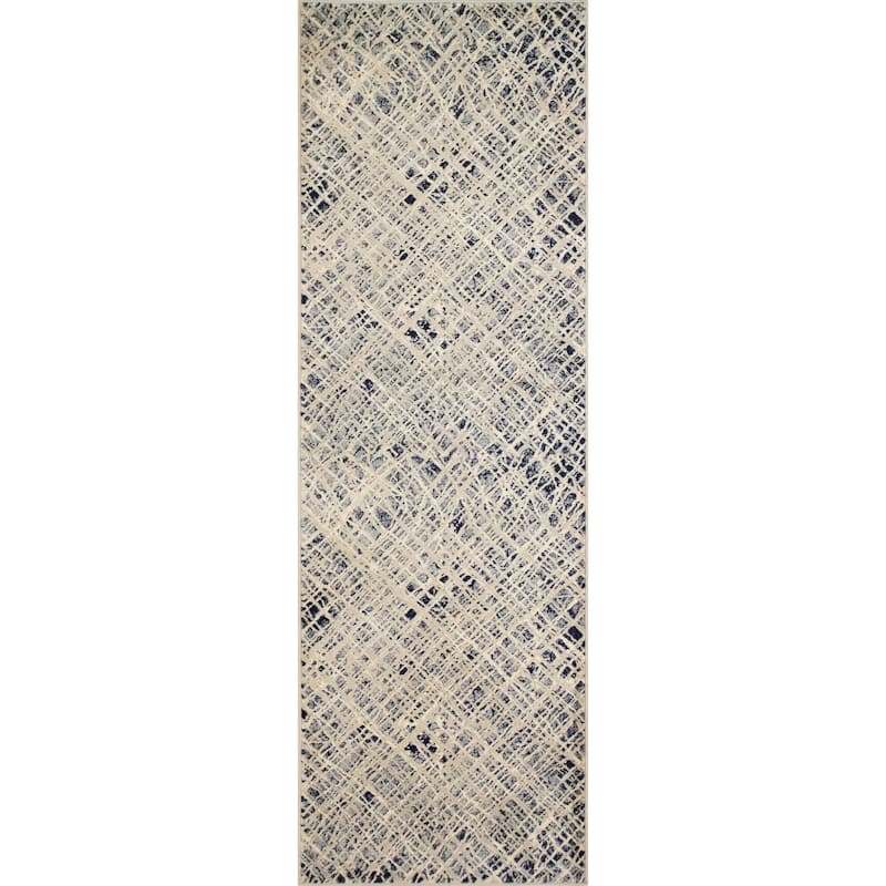 Noori Rug Lagoon Rachael Rug - 2'7 x 8'0" - Navy/Beige
