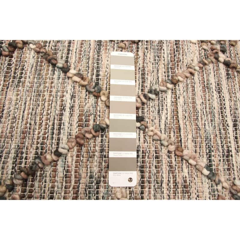 ECARPETGALLERY Braid weave Sienna Brown Wool Rug - 5'2 x 7'2
