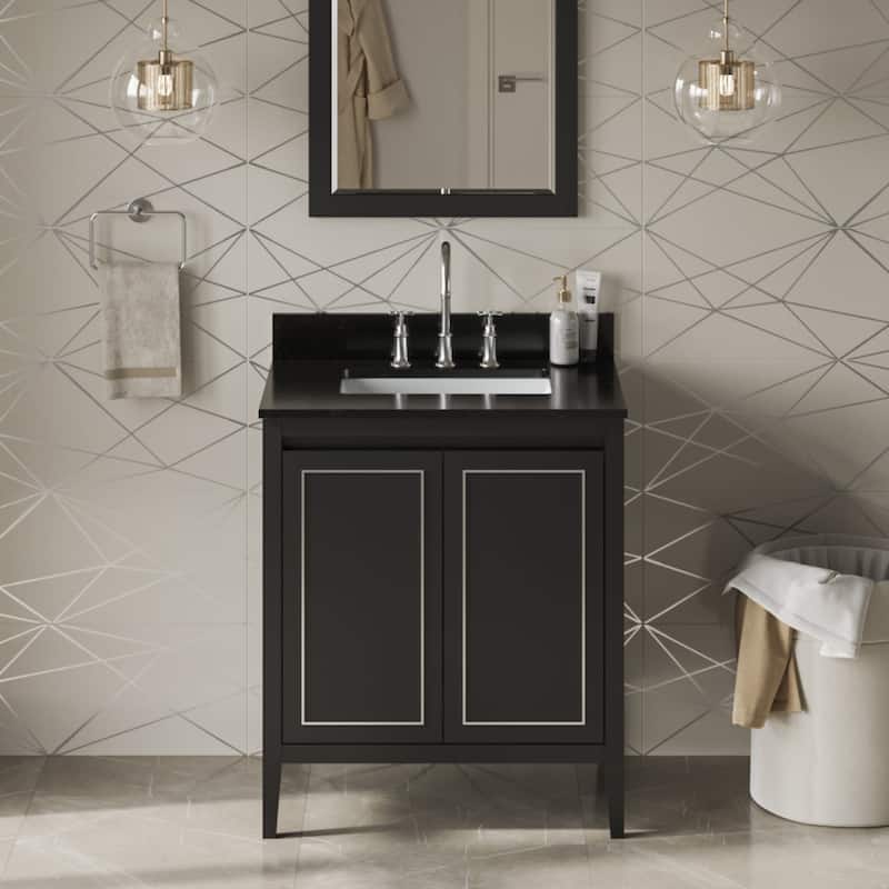 Jeffrey Alexander VKITPER30R-GRANITE Percival II 30" Free Standing - Black / Black - Anthracite Finish