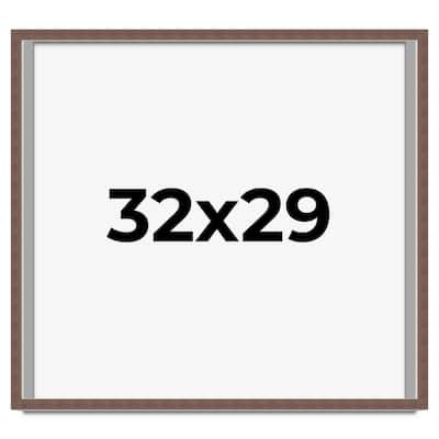 32x29 Shadow Box Frame Brown | 1.125 inches Deep Real Wood Rustic