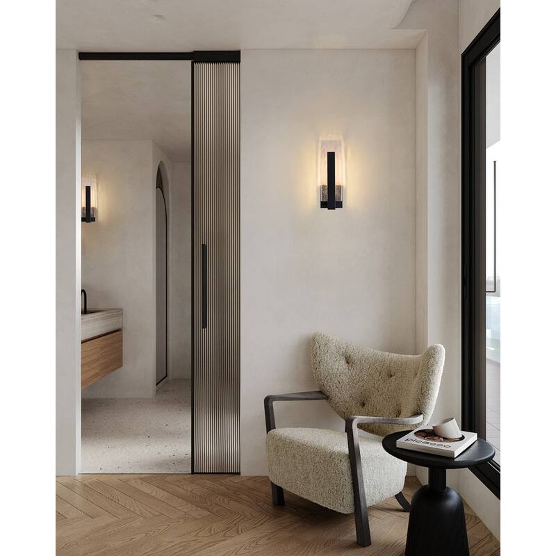 Black Modern Led Indoor Outdoor Wall Sconce, 12W 3000K Warm White