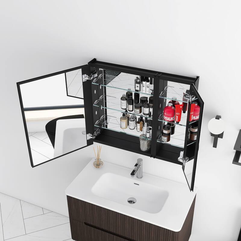 Rectangular Aluminum Medicine Cabinet with Mirror