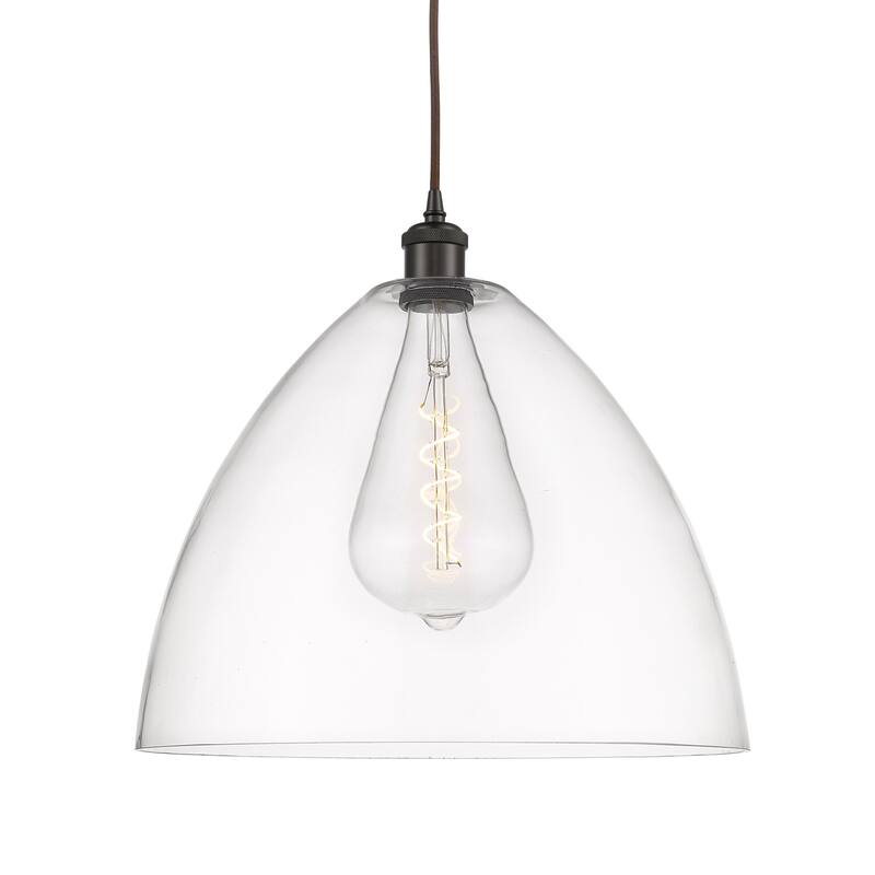 Innovations Lighting 516-1P-19-16 Bristol Pendant Bristol Glass 16" - Oil Rubbed Bronze / Clear