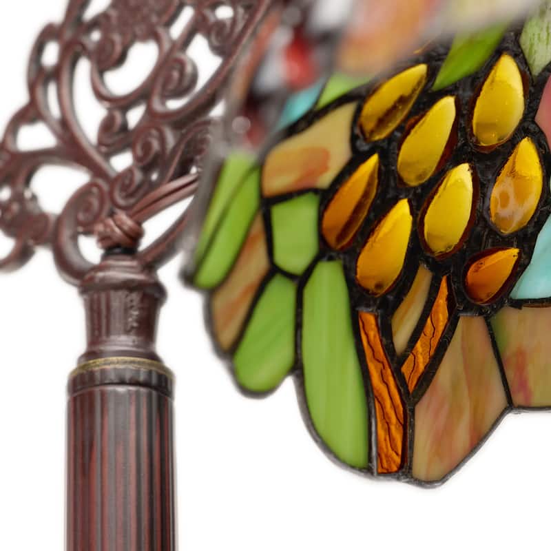 Victoria River of Goods Multicolor Tiffany Style Stained Glass Dome Shade 60-Inch Floor Lamp - 19" x 11.25" x 60"