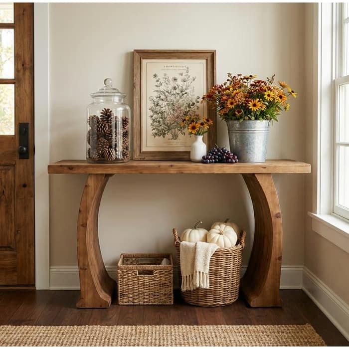 63" Farmhouse Console Table for Living Room