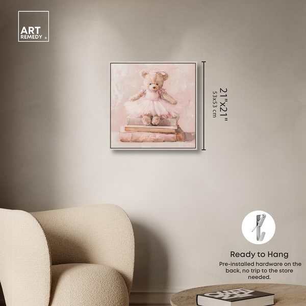 dimension image slide 12 of 24, Ballerina Teddy Books Canvas Kids Art Prints by Art Remedy