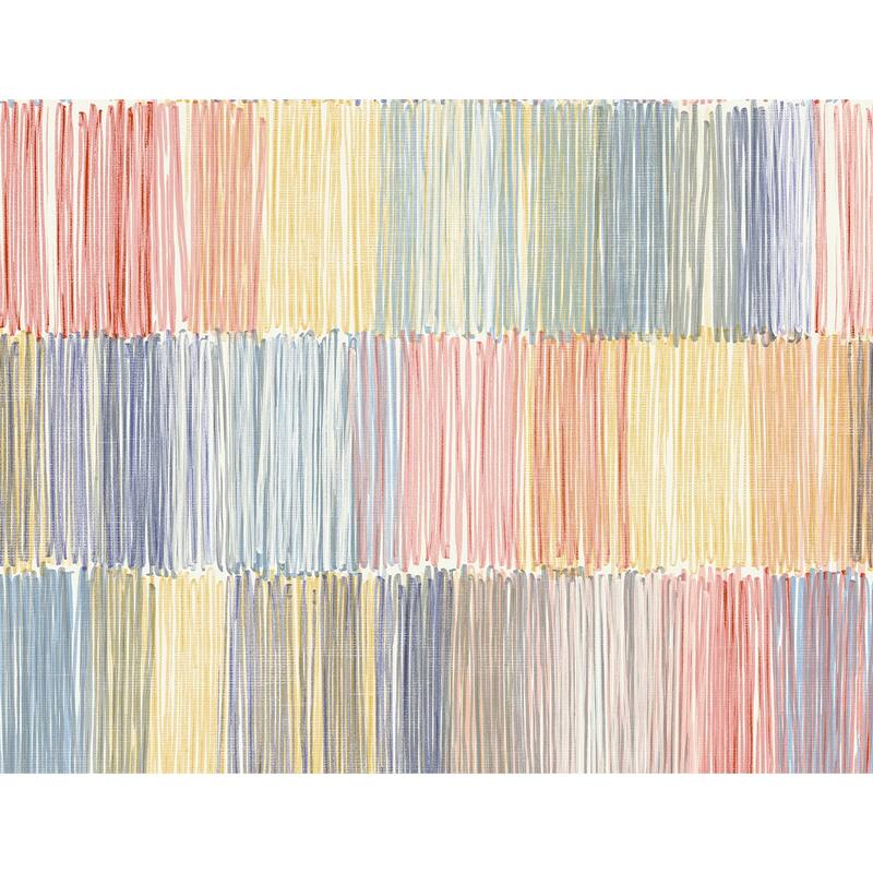 Lillian August Arielle Abstract Stripe Embossed Vinyl Unpasted Wallpaper - 27 in. W x 27 ft. L - Summer Memories